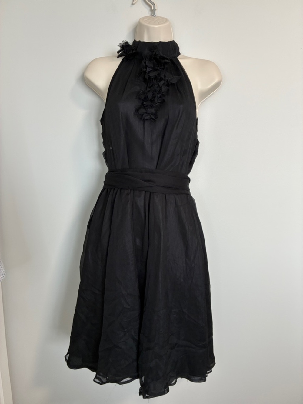 Better Be Black Ruffle Halter Dress - Picture 3 of 15